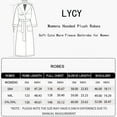 thumbnail image 6 of LYCY Womens Hooded Plush Robes, Soft Cute Warm Fleece Bathrobe for Women Long Embroidered Ladies Loungewear(Tulip-white, Large-X-Large), 6 of 6