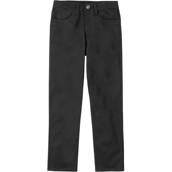Nautica Boys Flat Front Stretch Twill Chino Khaki Pant 12 Black 5-pocket