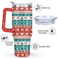 thumbnail image 3 of Christmas Tree Elk Bow Tie Stripes 40 Oz Tumbler with Handle Lid and Straw Stainless Steel Double Walled Vacuum Insulated Cup Merry Christmas Gifts Tumbler for Women Men Friends Outdoor Indoor, 3 of 5