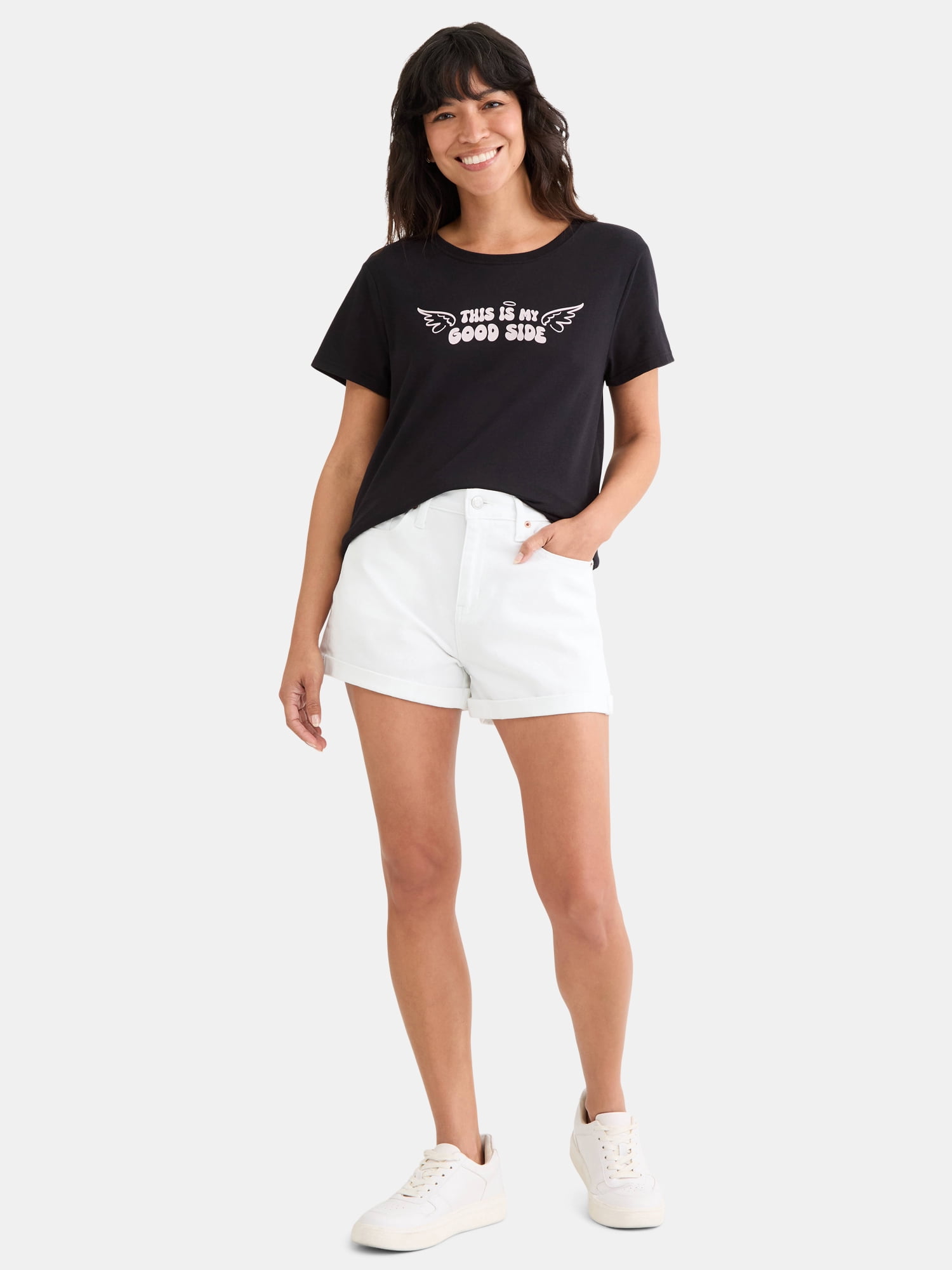 Cactus and Pearl Women's My Good Side Graphic Tee, Sizes XXS-XXL