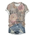 thumbnail image 7 of Elvqul Womens Short Sleeve Blouses Casual T Shirts Loose Fit under 10 Crew Neck Fashion Tops for Ladies Graphic, 7 of 7