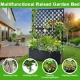 thumbnail image 3 of Luku Metal Planter Box, Raised Garden Bed with Trellis, Outdoor Garden Box with Privacy Screen & Drainage Holes for Climbing Plants Flower Vegetable, 3 of 8