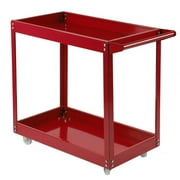 2 Tier Workshop Trolley Transport Tool Cart Storage Shelves Utility Cart Dolly on Clearance