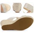 thumbnail image 3 of BLISSFUL STEP Sandales Compensées Espadrilles Beige à Plateforme avec Strass pour Femmes 10 m US, 3 of 6