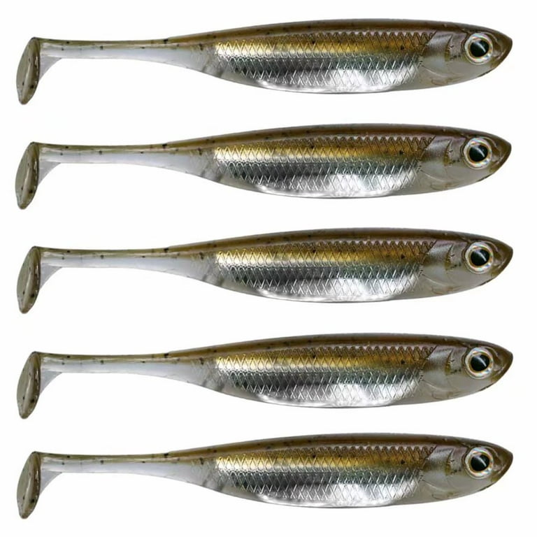 QualyQualy Soft Plastic Swimbait Paddle Tail Shad Lure Soft Bass Shad Bait  Shad Minnow Paddle Tail Swim Bait for Bass Trout Walleye Crappie 3.14in 5#  6PCS 