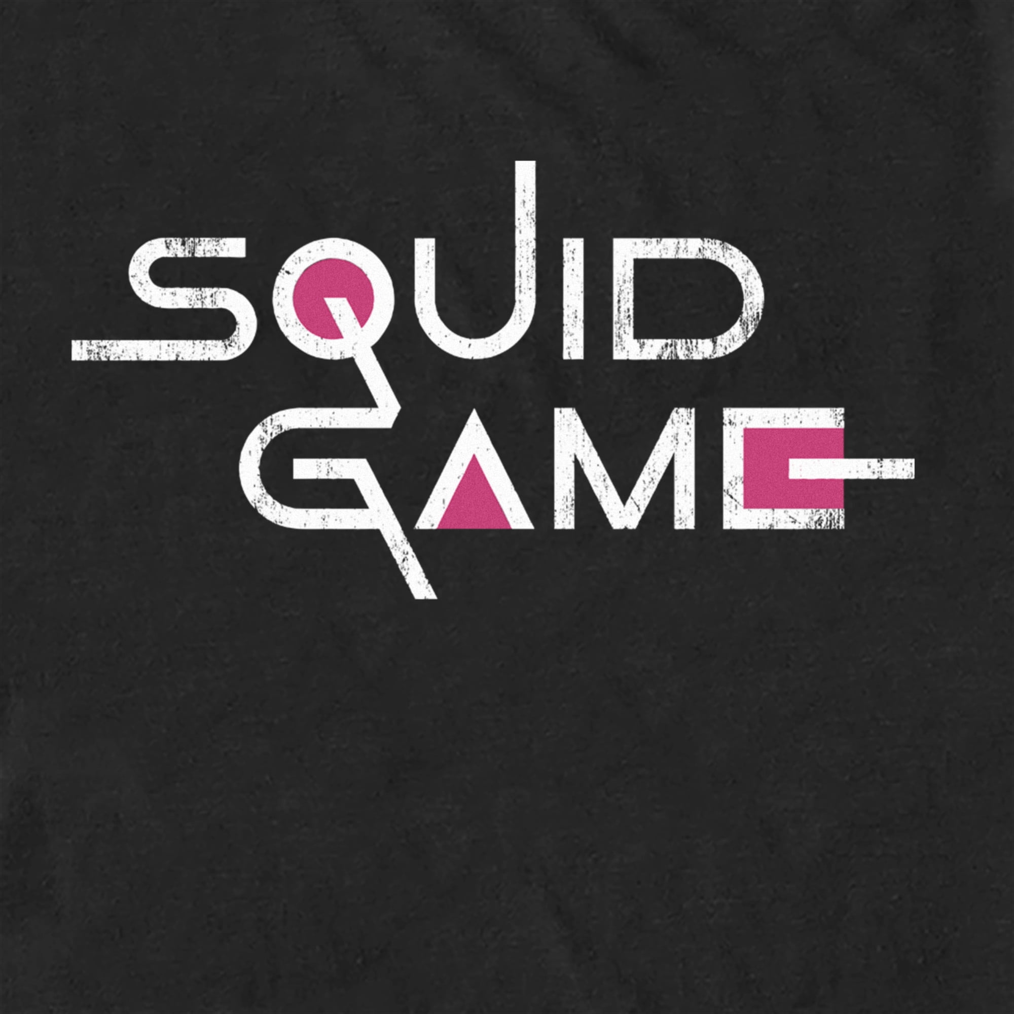 Men's Squid Game Distressed Logo Black Graphic Tee Black X Large