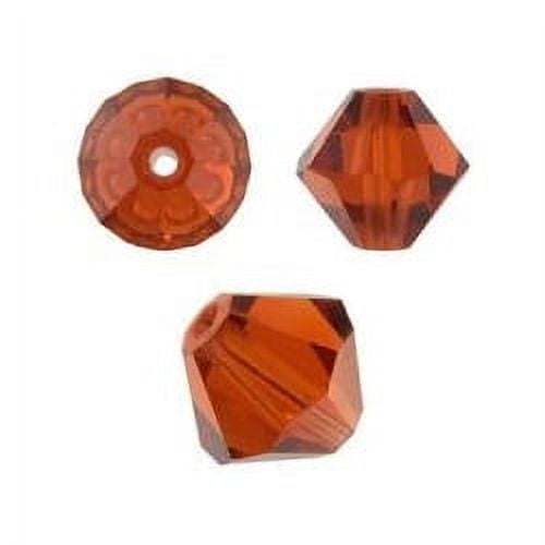 Swarovski Bicone Crystal Beads Item #5328/#5301 Indian Red Color 6mm Size - 36 Pieces