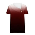 thumbnail image 3 of WIZUTIZ Womens Shirts Holiday Saving Cozy Style Holiday Beach Plus Tshirts Short Sleeve Cotton Soft Ladies Tops Plain V-Neck Plus Size Tshirt Cotton Blend Trendy Shirts Lightweight Solid Tee Wine M, 3 of 4