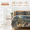 thumbnail image 6 of Christmas Bedding Duvet Cover Set Queen Size 4 Pieces Winter Snow Christmas Tree Lights Forest Bonfire Bunny Bedding Set with Zipper Closure, 1 Comforter Cover 90x92 Inch 1 Flat Sheet 2 Pillow Cases, 6 of 7