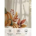 thumbnail image 6 of Thanksgiving Fall Sheer Curtains 63 inches Long, Pumpkin Watercolor Maple Leaves Linen Light Filtering Sheer Window Curtains Rod Pocket Voile Drapes for Bedroom Living Room, 52"W x 63"L 2 Panels, 6 of 7