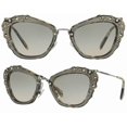 thumbnail image 1 of MIU MIU NOIR 04Q Marble White Grey Silver Leather Crystal Sunglasses MU04QS, 1 of 2