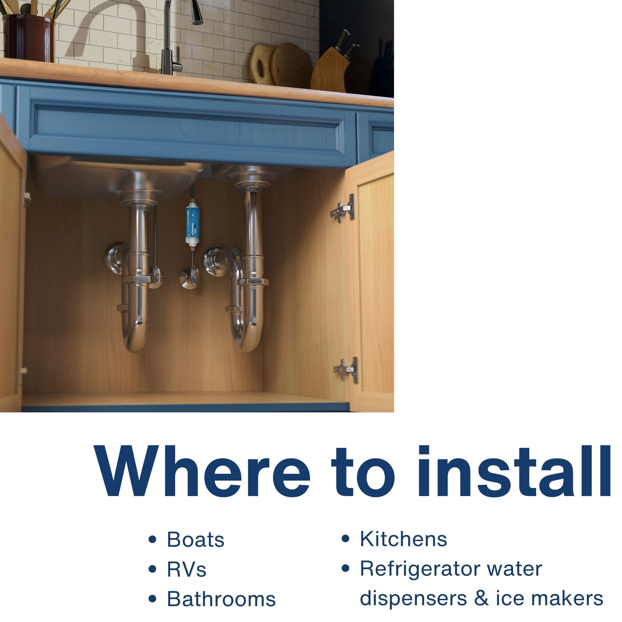 Campbell Ultrafiltration+ Inline Under Sink Filter Kit, High Flow