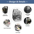 thumbnail image 5 of PVC Transparent Backpacks Clear Backpack for Travel and Outings Grey Highland Cattle, 5 of 7