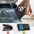 thumbnail image 3 of For iPhone 15 Pro Wallet Case with Card Holder, 360°Rotation Ring Holder Kickstand, 4 Card Slots PU Leather Case, RFID Blocking Magnetic Clasp Protective Cover,Black, 3 of 16