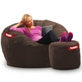 thumbnail image 2 of Puff Baggy 2 en 1 Cama Matrimonial con Taburete Chocolate 140 x 180 cm, 2 of 4
