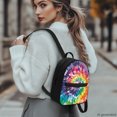 thumbnail image 3 of HELLHERO Rainbow Tie Dye Pattern Versatile Small Backpack Purse, Lightweight Travel Daypack with Smooth Zipper for Outdoor Shopping, 3 of 8