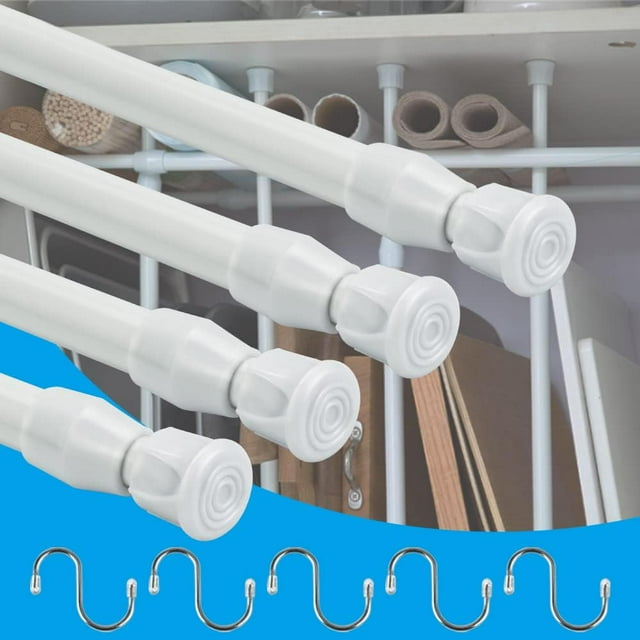 5-section extendable curtain rod, 30-50 telescopic shower curtain rod adjustable extendable spring tension rods for DIY projects, assembly without
