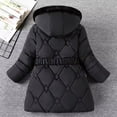 thumbnail image 4 of Puffer Jackets for Girls Fleece Lined Coats with Pockets Hooded Belt and Gloves Size 6-13 Teens Solid Long Sleeve Zip Up Thermal Warm Winter Jacket, 4 of 5