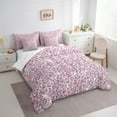 thumbnail image 3 of Manfei Cheetah Print 7-Piece Twin Bedding Sets,Bling Glitter Bedding Comforter Set,Grey Pink Breathable Sheet Sets,Super Cozy Animal Room Decor,Reversible, 3 of 6