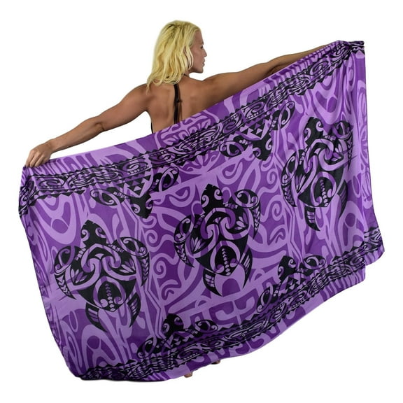 Island Style Clothing Co. Pareo Sarong Hawaiian Tribal Turtle Print, Cover-Up (Women's)