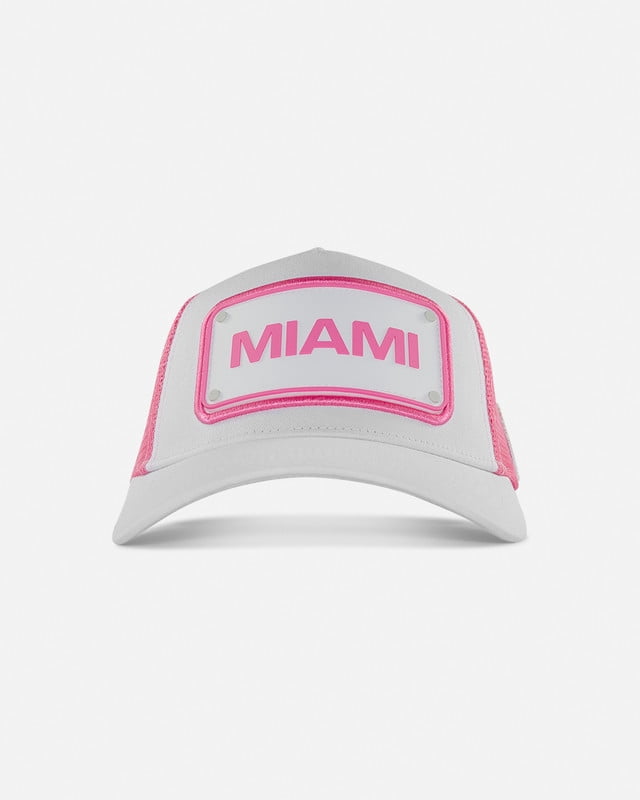 FIFA World Cup 2026 Rubber Host City Patch Trucker Soccer Cap - Miami