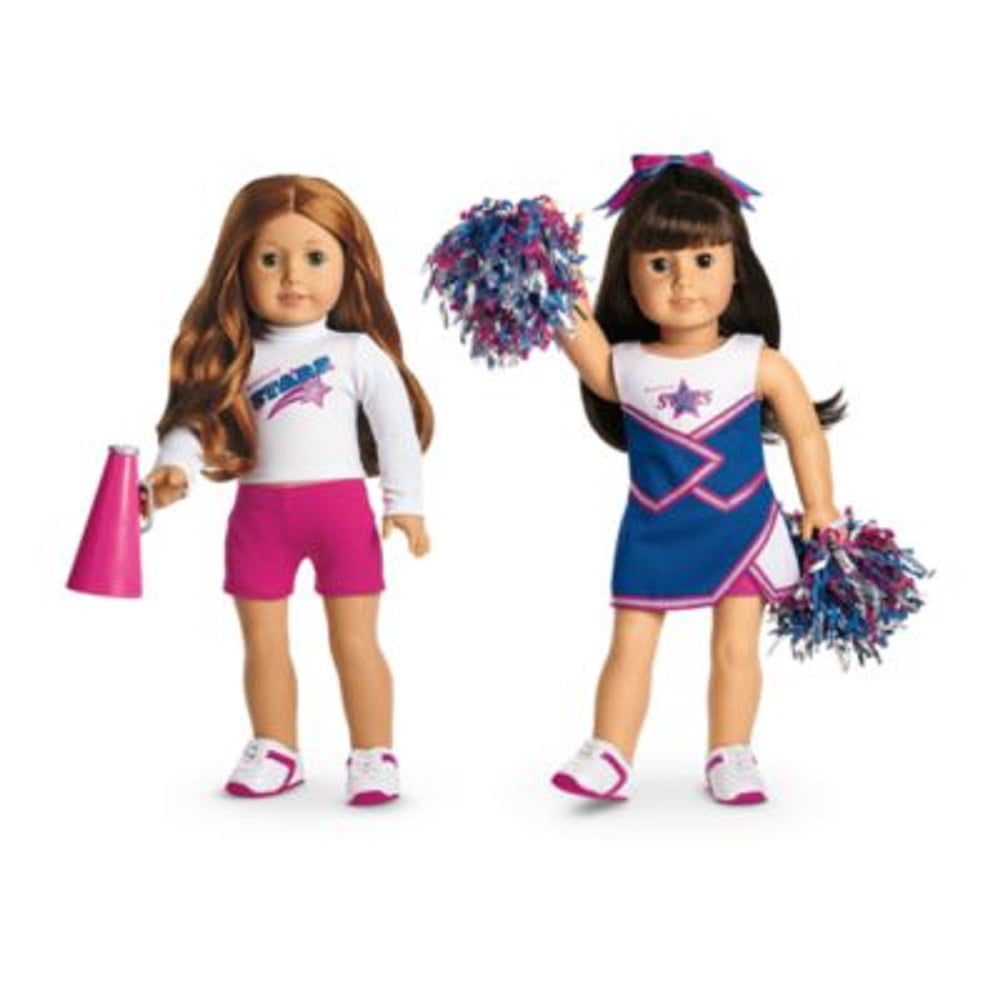 AMERICAN GIRL 2-IN-1 CHEER GEAR THE OUTFITS AND BOX ARE IN MINT CONDITION. 