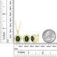 thumbnail image 2 of Gem Stone King 18K Yellow Gold Plated Silver Green Mystic Quartz Pendant and Earrings Jewelry Set for Women | 9.00 Cttw | Gemstone Birthstone | Oval 10X8MM | With 18 inch Chain, 2 of 3