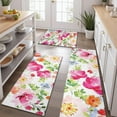 thumbnail image 2 of Pioneer Flower Floral Print Pattern Kitchen Rugs Sets Of 3,Kitchen Runner Rugs Non Skid Washable,Decorative Kitchen Floor Mats for Kitchen,Sink,Laundry,17"x30"+ 17"x47" + 17"x59", 2 of 6