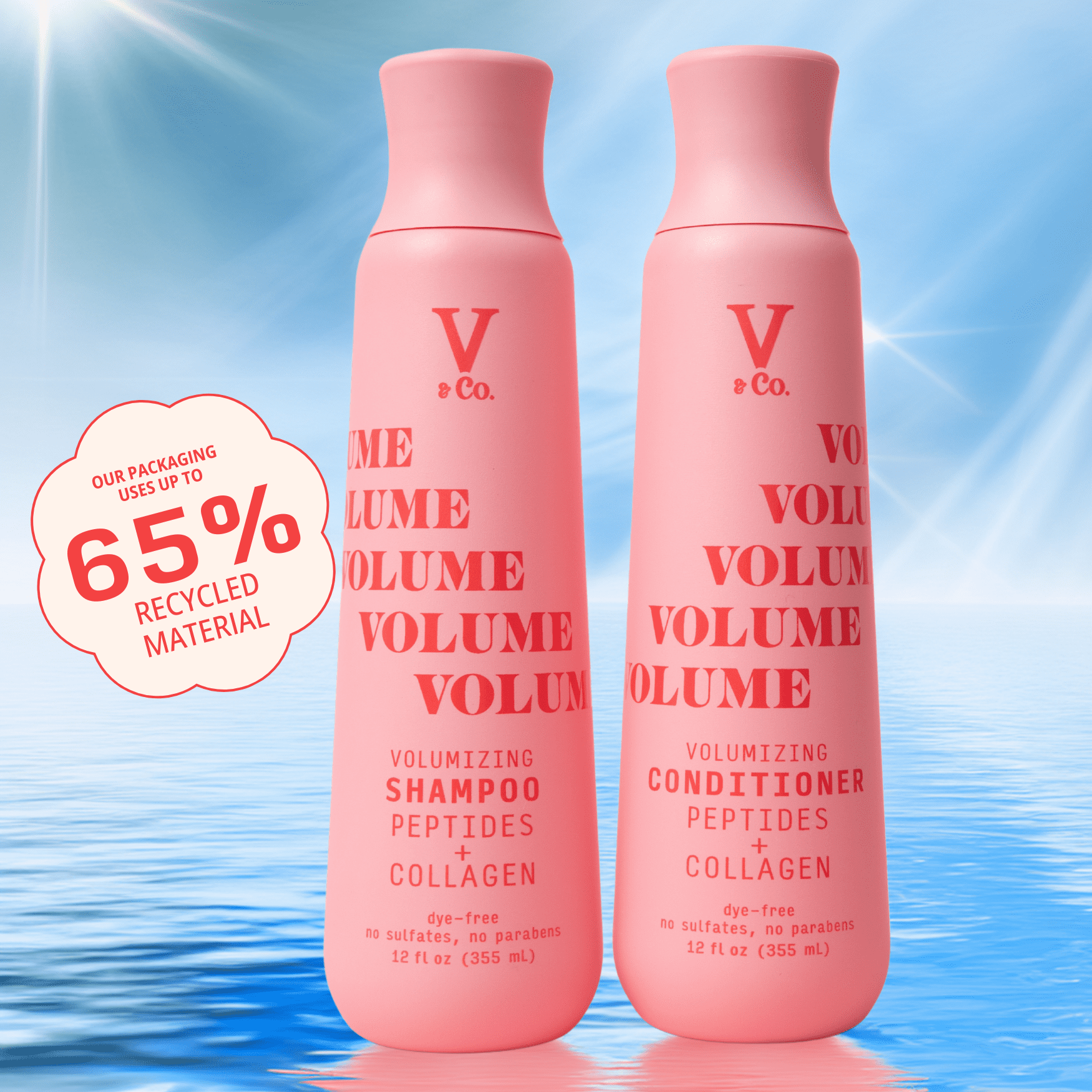 V&Co. Beauty Volumizing Conditioner 12 oz, Squeeze Bottle