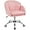 Simple Pink, variant on OWNEN Cute Velvet Desk Chair Makeup Vanity Chair with Wheels for Bedroom Modern Swivel Rolling Chair for Home Office Dark Gray,Velvet