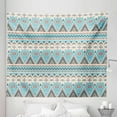 thumbnail image 1 of Aztec Tapestry, Geometric Themed Striped Art Pattern, Fabric Wall Hanging Decor for Bedroom Living Room Dorm, 5 Sizes, Champagne Pale Sky Blue, by Ambesonne, 1 of 1