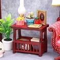 thumbnail image 3 of 1 Pce Table à Thé en Bois Style Européen Porte-Revues Accessoire Maison de Poupée Rétro, 3 of 8