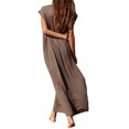 thumbnail image 3 of Lucakuins - Vestido largo informal de verano para mujer, color sólido, sin mangas, cuello redondo, vestidos de playa Lucakuins  moda, 3 of 4