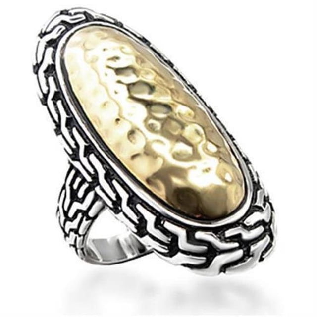 Bague en Laiton Bicolore Sans Pierre, Taille 6