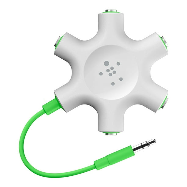 Belkin RockStar 5Jack 3.5 mm Audio Headphone Splitter, White Walmart