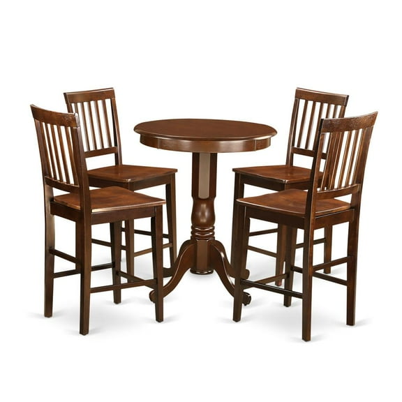 East West Furniture 5  Pc  counter  height  pub  set-pub  Table  and  4  Dining  Chairs.