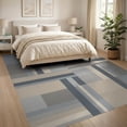 thumbnail image 3 of ODIKA 8'x10' Washable Area Rug Colorblock With Striped Modern Mosaic Color Field Design Abstract Flowing for King Size Bedroom Under Bed, Master Suite, Non-Shedding, Easy Care, 3 of 7