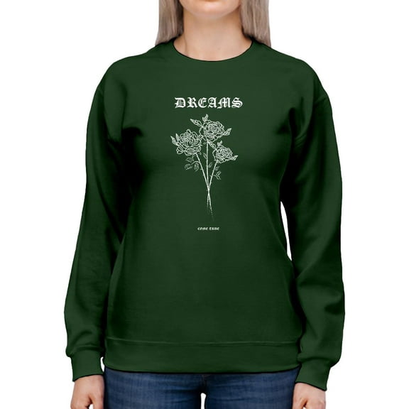 Deams Come True Peonies Sweatshirt Women -Image by Shutterstock, Female Large