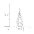 thumbnail image 4 of Diamond2Deal 14K Pendentif Initial Lettre en Bloc Incliné Petit Or Blanc pour Femmes, 4 of 6