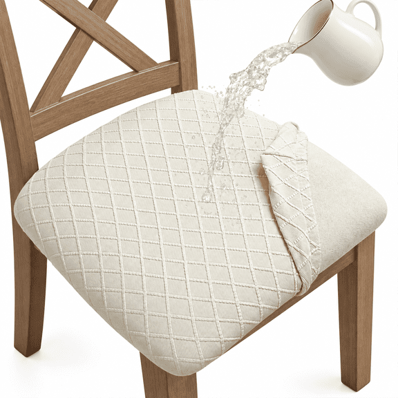 RYLZX 2Pcs Dining Chair Seat Covers with Ties for Dining Room, Removable Washable Dining Room Chair Covers Anti-Dust Seat Cushion Slipcovers