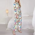 thumbnail image 3 of Pofeuu Summer Print Womens Pajamas Set Long Sleeve Sleepwear Button Down Nightwear Soft Pj Lounge Sets Button Down Pajamas Women-XX-Large, 3 of 7