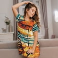 thumbnail image 3 of Balery Beach Umbrella Sunset Camisón de manga corta con cuello redondo para mujer, cómodo y elegante., 3 of 6