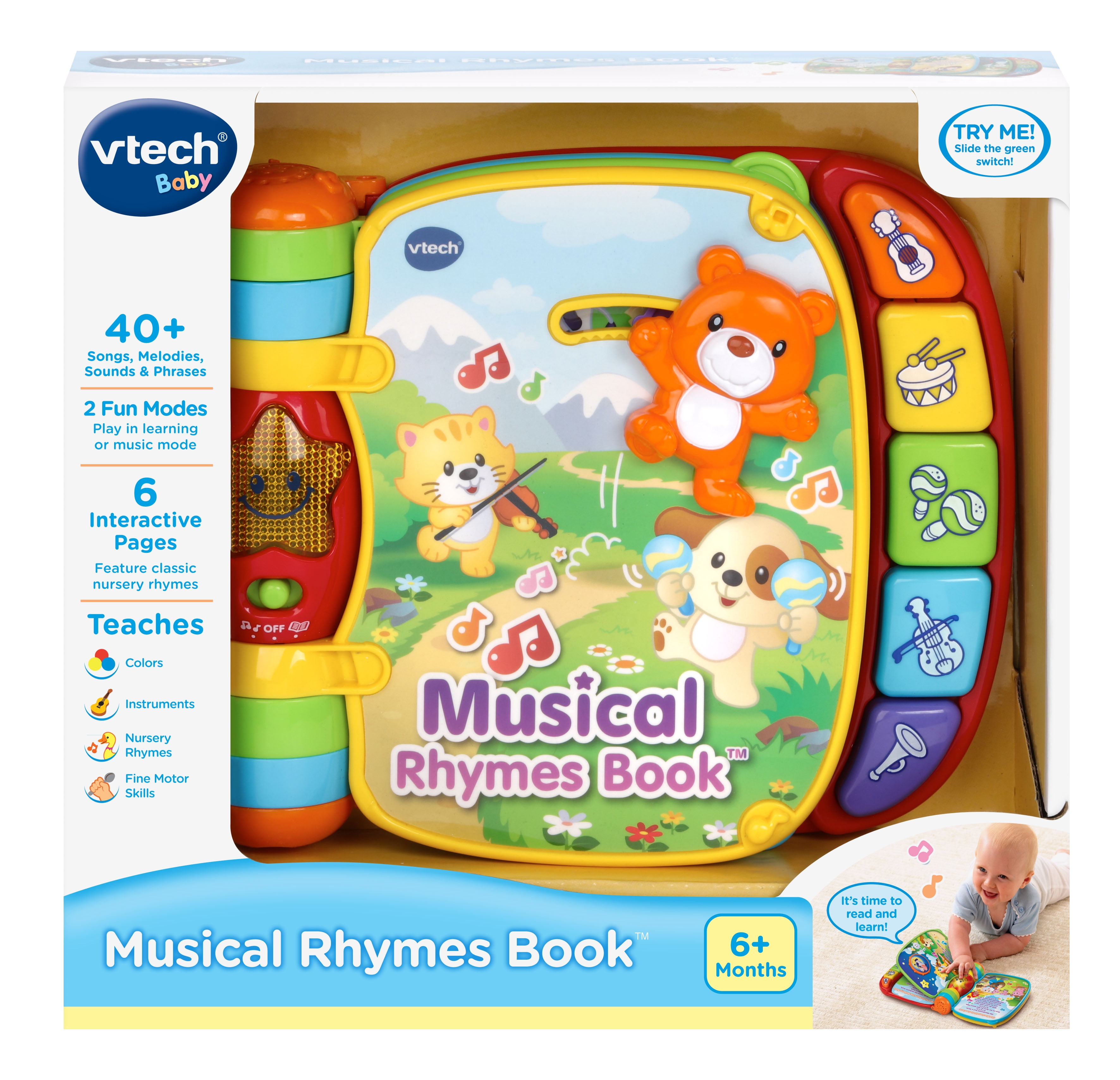 VTech 80166700 Musical Rhymes Educational Book for Babies 