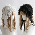 thumbnail image 2 of Gothic Black Wings Hairband Lace Cross Bow-Knot Frenulum Halloween Gothic Lolita Headband Classic Lolita Headpiece Y2K Headband, 2 of 7