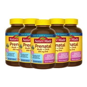 5 Pack | Nature Made Prenatal Multi + DHA, 150 Softgels