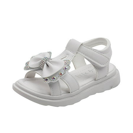 

Girls Sandals Open Toe Ankle Strap Dress Wedding Party Princess Sandal White 32 8Y-9Y