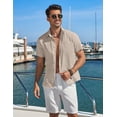 thumbnail image 2 of COOFANDY Men' Button Down Shirts Short Sleeve Shirts for Men Linen Textured Cotton Shirt, 2 of 6