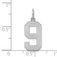 thumbnail image 2 of 925 Sterling Silver Number 9 Collier Pendentif Charmes, 2 of 6
