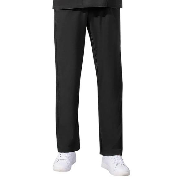 KONDYS Womens Scrub Straight Leg Elastic Waist Nursed Jogger Pants Working Leggings With Pockets Unisex Workwear Size L