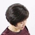 thumbnail image 4 of Peluca de cabello real FurNest de pelo corto para mujeres de mediana edad y mayores: negra, marrón oscuro y marrón claro. Fibra sintética de alta calidad. Fácil de usar y ligera., 4 of 5